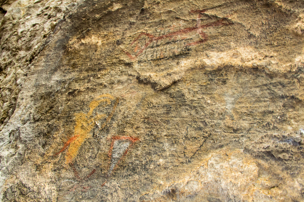 Pictographs in cave