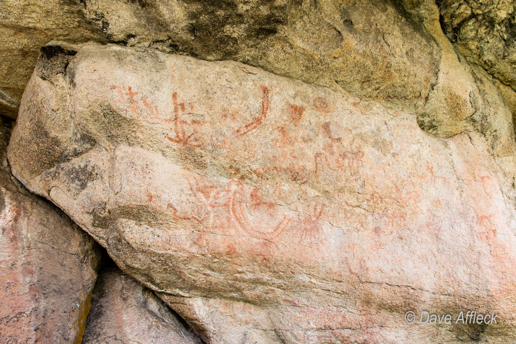 Closer view of rock art in Scott's Basin