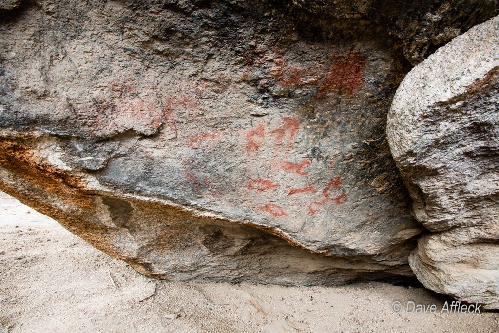 Pictographs inside rock shelter