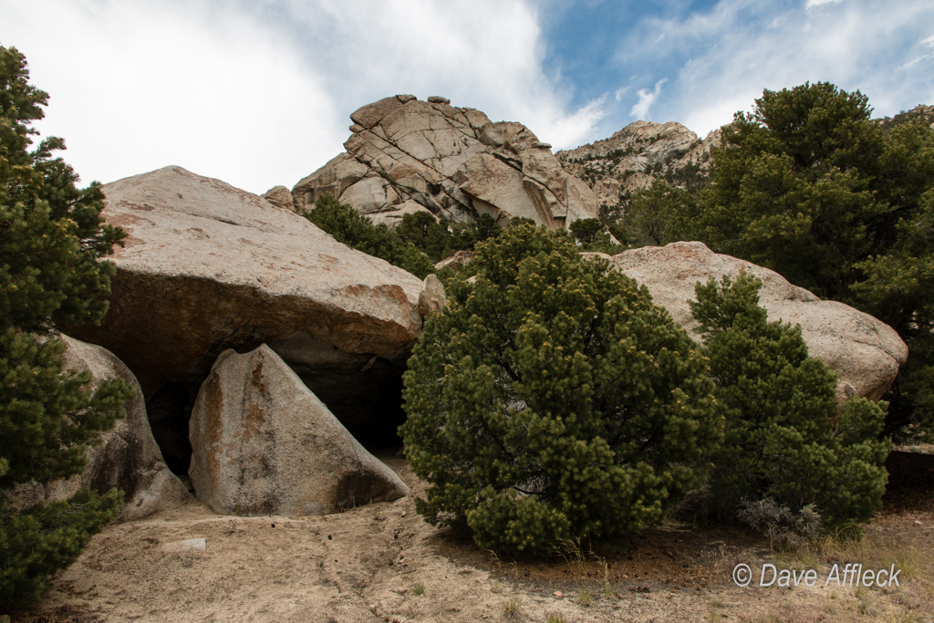 Rock shelter with pictographs inside