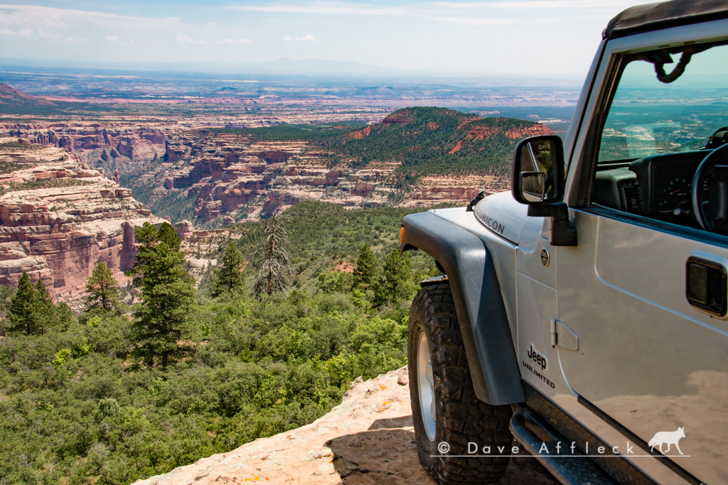 Jeep on top of cliff