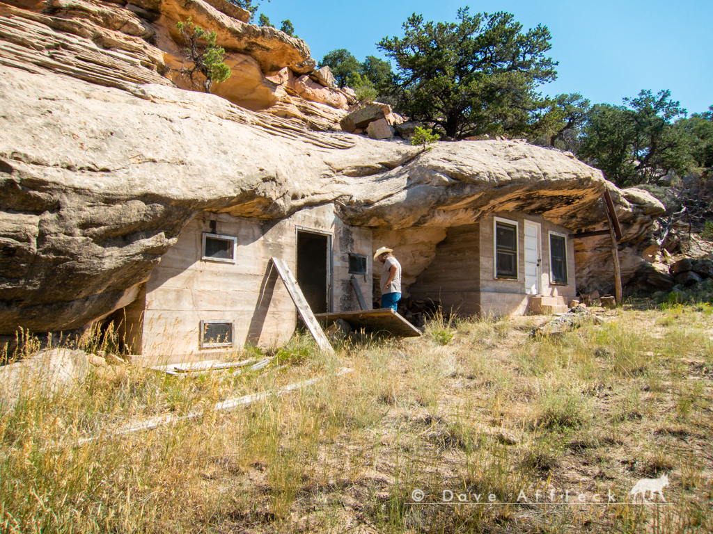 Where the bumpy road takes you, old line cabin once used by working cowboys, built into natural alcove