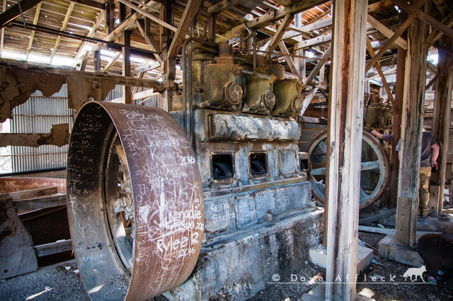 Large diesel engine inside mill, Stateline