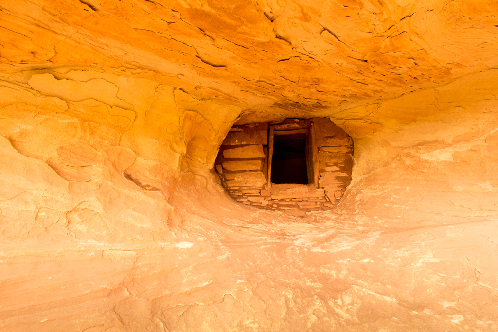 Closer view of tiny doorway