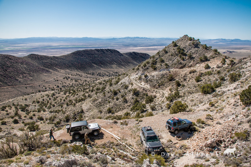 Abandoned mine site at end of narrow shelf road