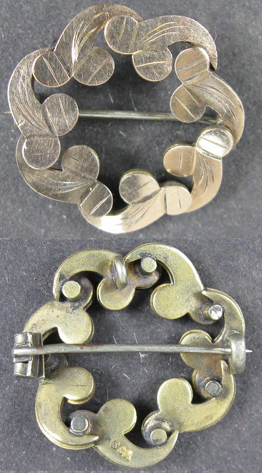 1880’s Vintage Pin 14K Solid Gold~Fancy Rose Gold PS Co  