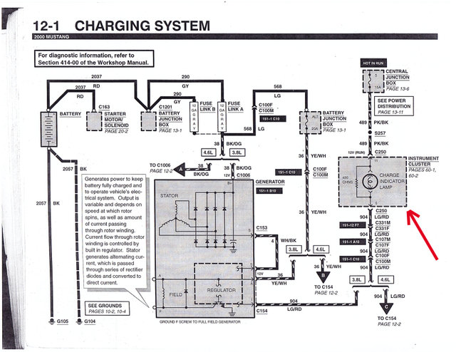 How to wire a charge indicator lamp (2000 mustang donor)?? - FFCars.com