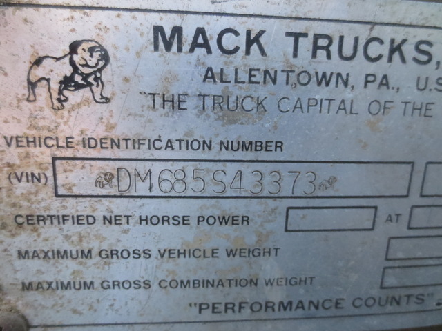 1979 Mack DM Tandem Axle Dump