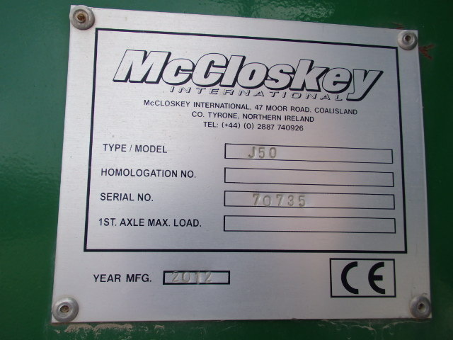 2012 McCloskey J50c jaw Crusher