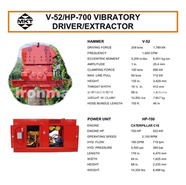 2015 MKT V52 Pile Driver/Extractor