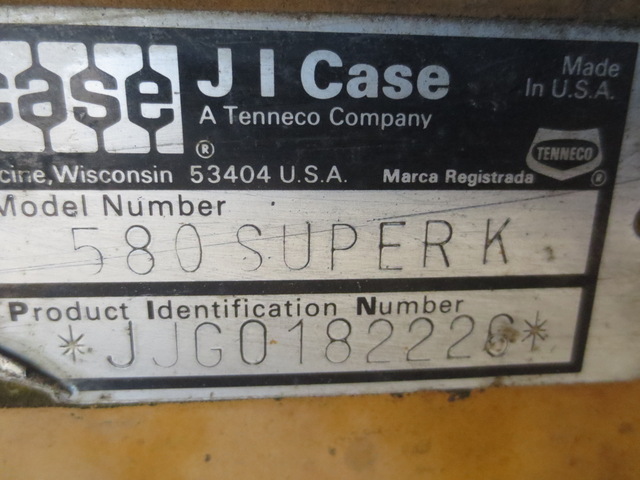 Case 580 Super K Backhoe Loader