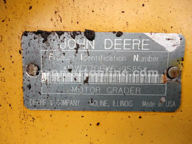 1993 John Deere 770B Motor Grader