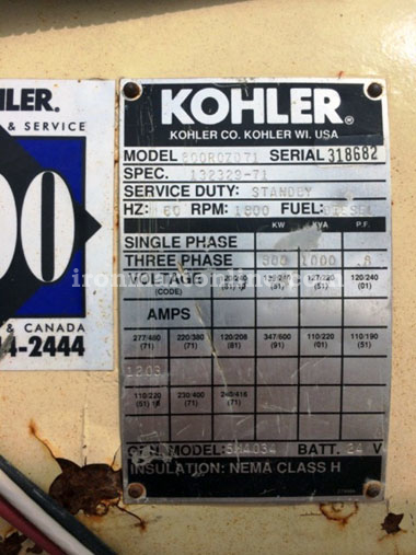 1989 Kohler 800KW Generator