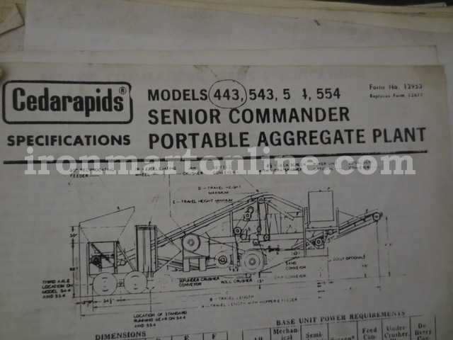 Cedarapids Senior Commander Model 443 Jaw Crusher