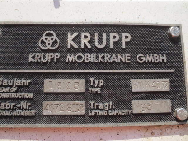 1995 Krupp KMK 4072 85 Ton Crane