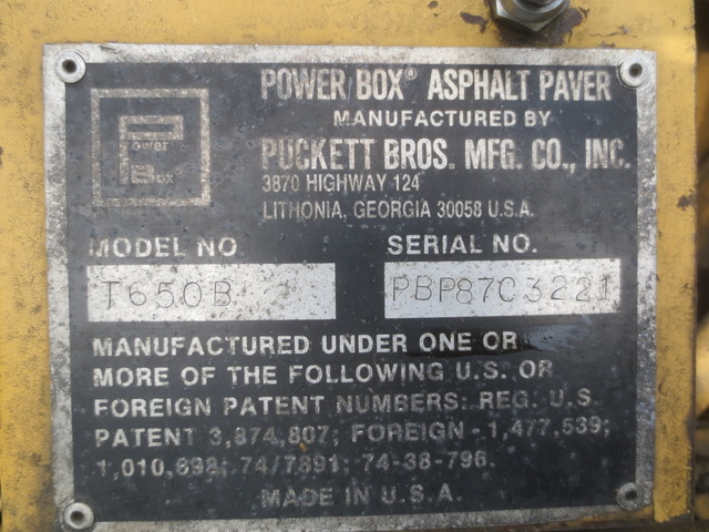 Puckett T650B Powerbox Paver