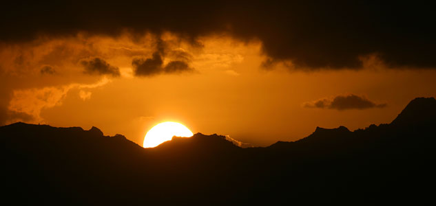 Sunset over Moorea, French Polynesia