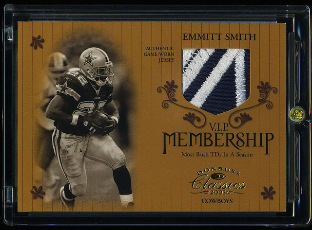 Mavin  2003 Donruss Elite Throwback Threads Emmitt Smith Jersey Patch  #TT-26 (174/250)