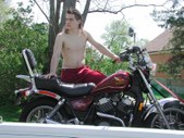 Jack and motorcycle