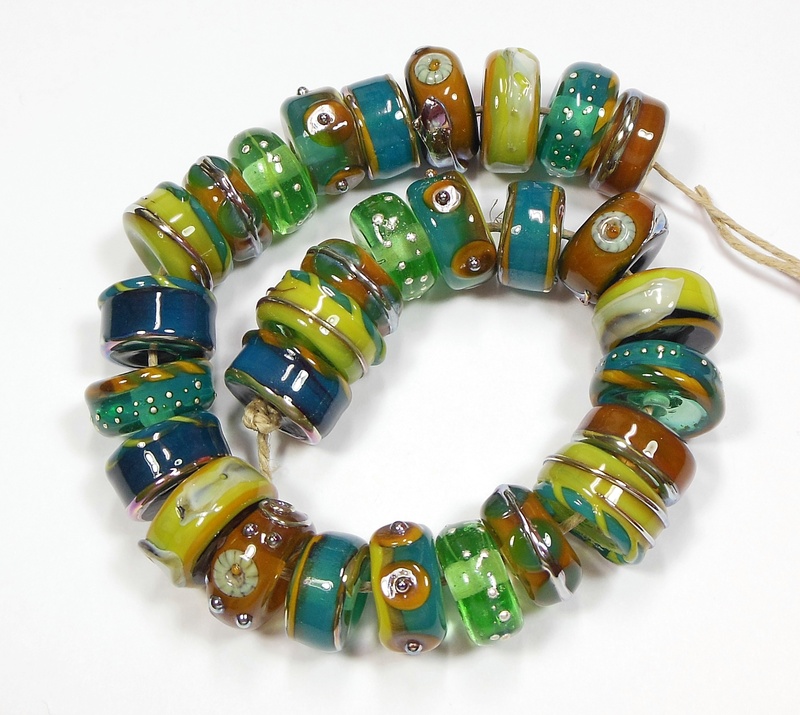 Quinlan Glass Desert Cactus Handmade Lampwork Glass Beads