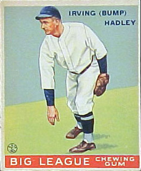 1933 Goudey card #140 of Irving (Bump) Hadley