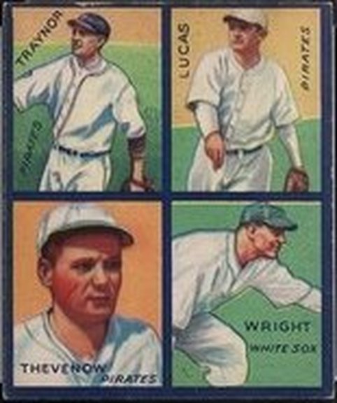 1935 Goudey card of Lucas, Thevenow, Traynor and Wright