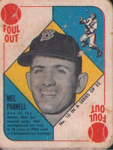 1951 Topps Red Back #10 of Mel Parnell