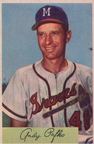 1954 Bowman card #112 of Andy Pafko