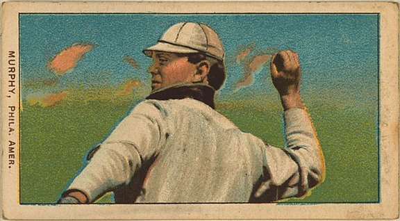 1909-11 T206 card of Danny Murphy (horizontal)
