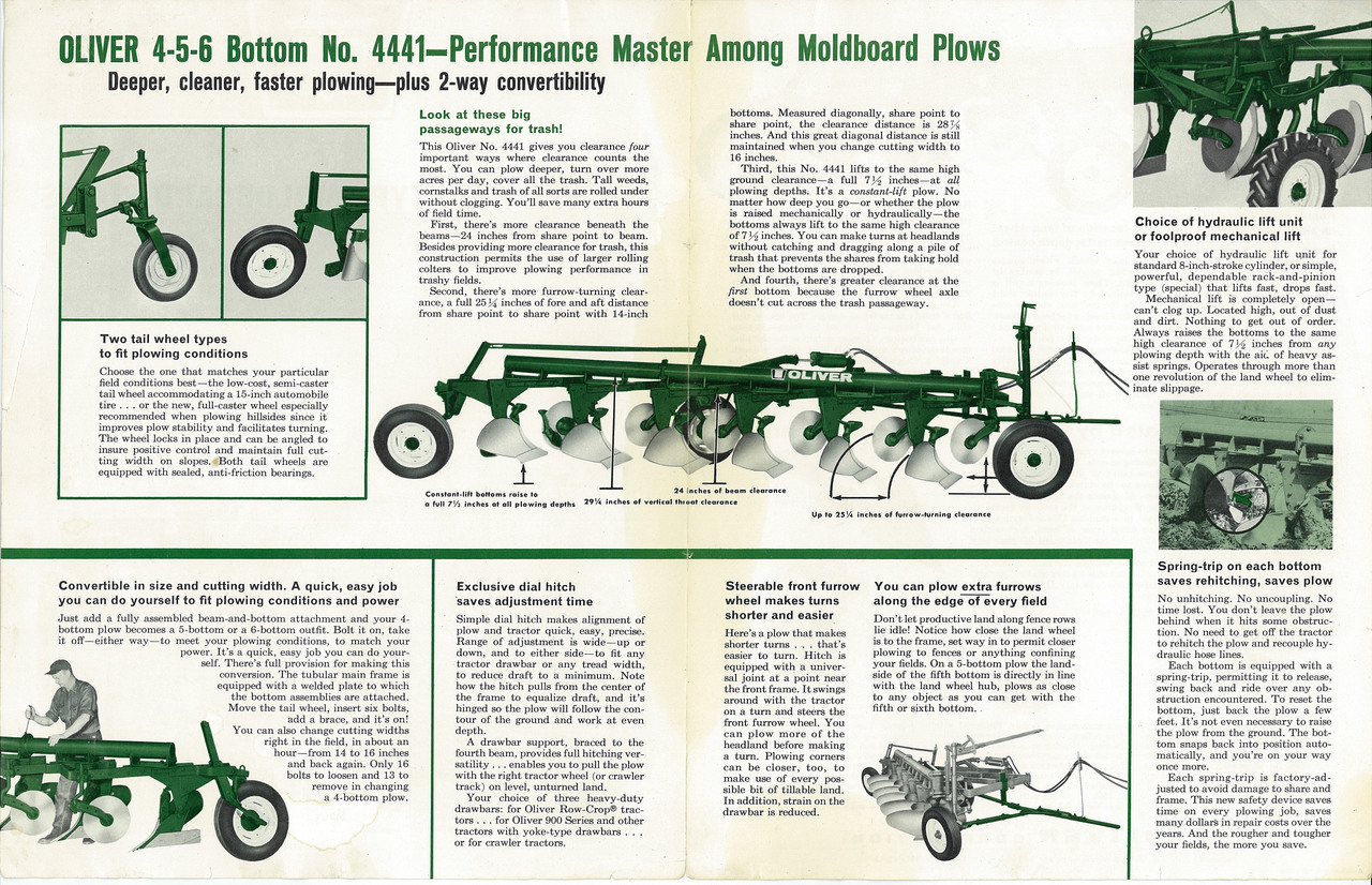 Oliver Tractor 575 566 565 Semi-Mounted Plow Dealer's Brochure TBPA 