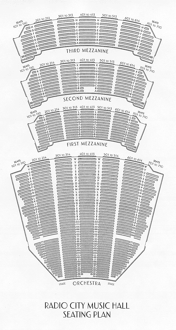 Radio City Music Hall Seating Chart With Seat Numbers