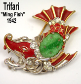 Trifari Ming Fish 1942 Brooch Clip SOLD