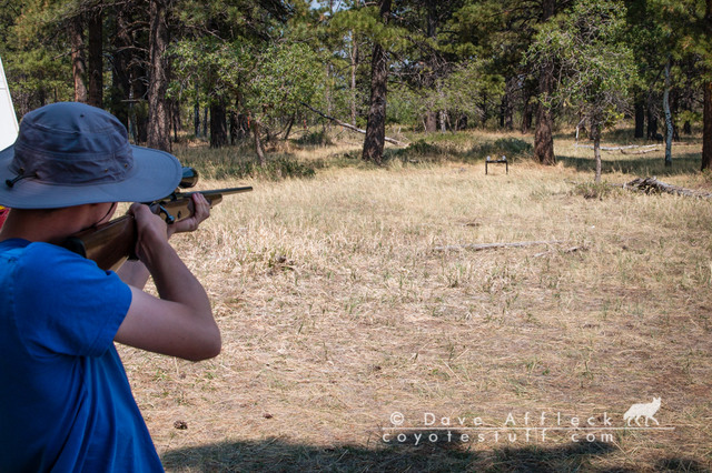 My son shooting my Win. 52 .22LR