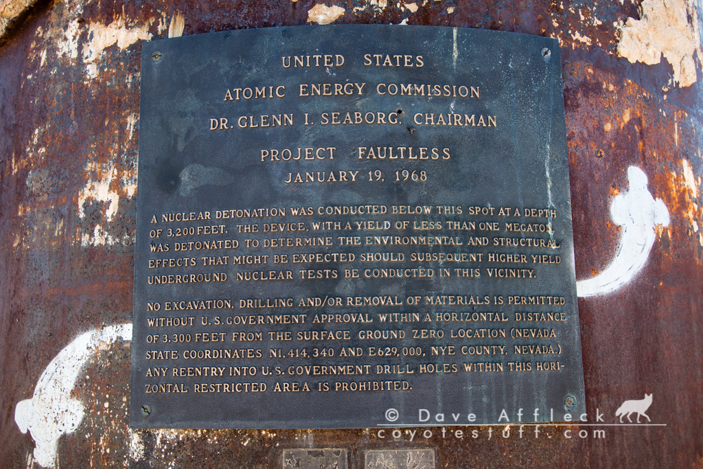 Plaque at Project Faultless