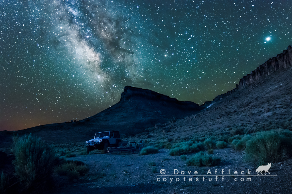 Sleeping out under the stars near Lunar Crater