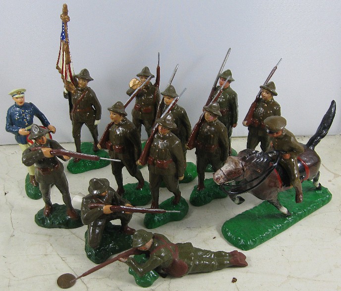 Lot of Vintage 1920's Composition Trico Japan 5 1/2” Tall WWI