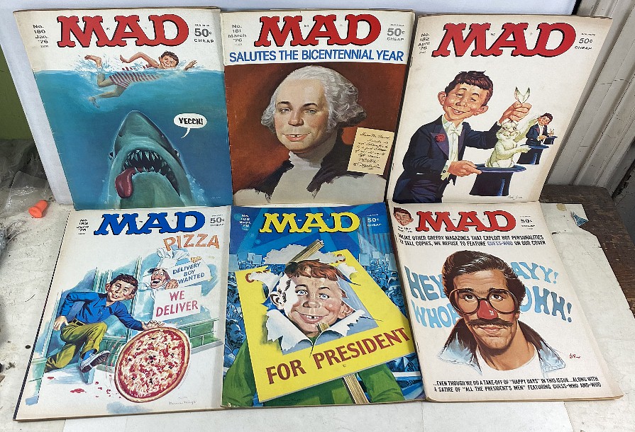7 Vintage 50 Cent Mad Magazine No 180, 181, 182, 183, 185