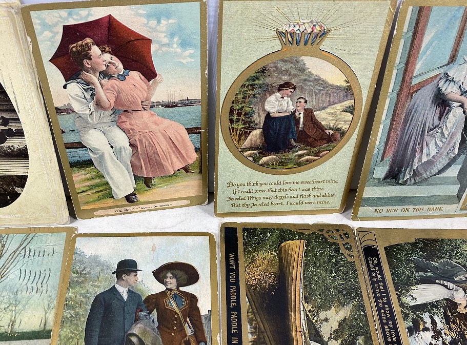 黄昏の美男 美女 ANTIQUE POSTCARD COLLECTION 24 Antique 1900's-20's Postcards Romance Dating | eBay