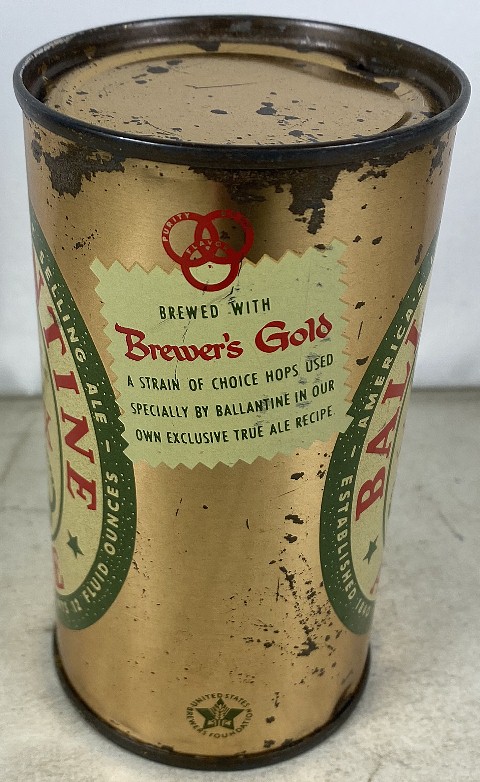 Vintage 1950's Flat Top Can Ballantine Ale Brewer's Gold Newark