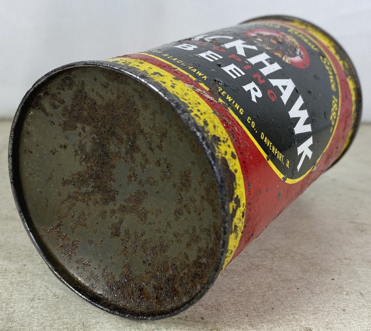 Vintage 1940's IRTP Cone Top Can Blackhawk Topping Beer Davenport