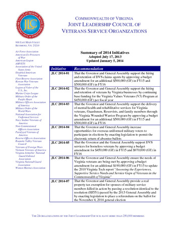 2014 VSO JLC Initiatives