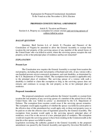 Proposed Constitutional Amendment