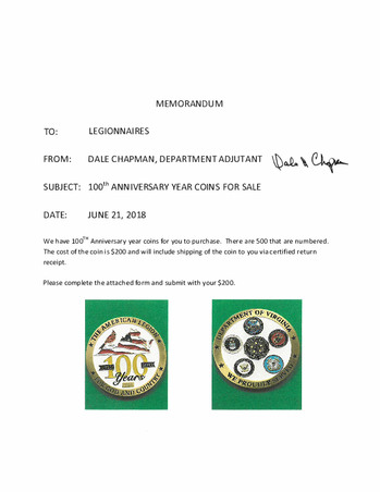 Virginia Coin Order