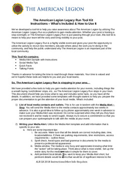2018 Legacy Run Media Kits
