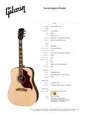 2019 Gibson Hummingbird Studio