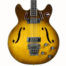 c. 1967 Harmony H-27 Bass Sunburst Flame