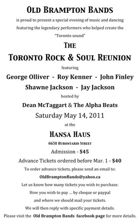 - SOLD OUT - TORONTO ROCK & SOUL REUNION
