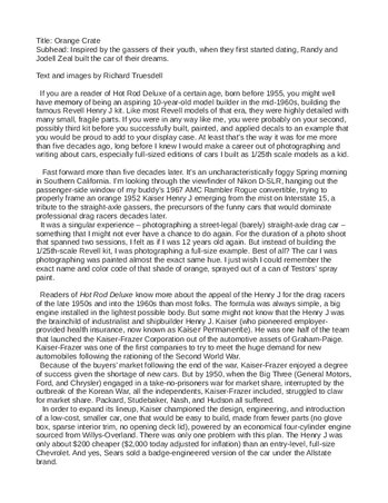 1952 Kaiser Henry J Gasser