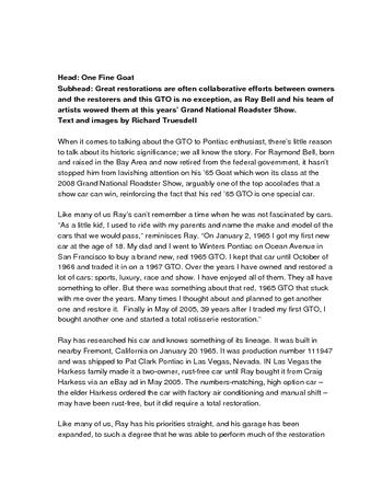 1965 Pontiac GTO GMRS winner