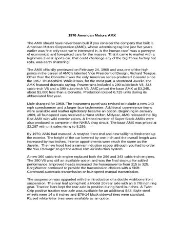 Auto Trader Package - 1970 AMC AMX